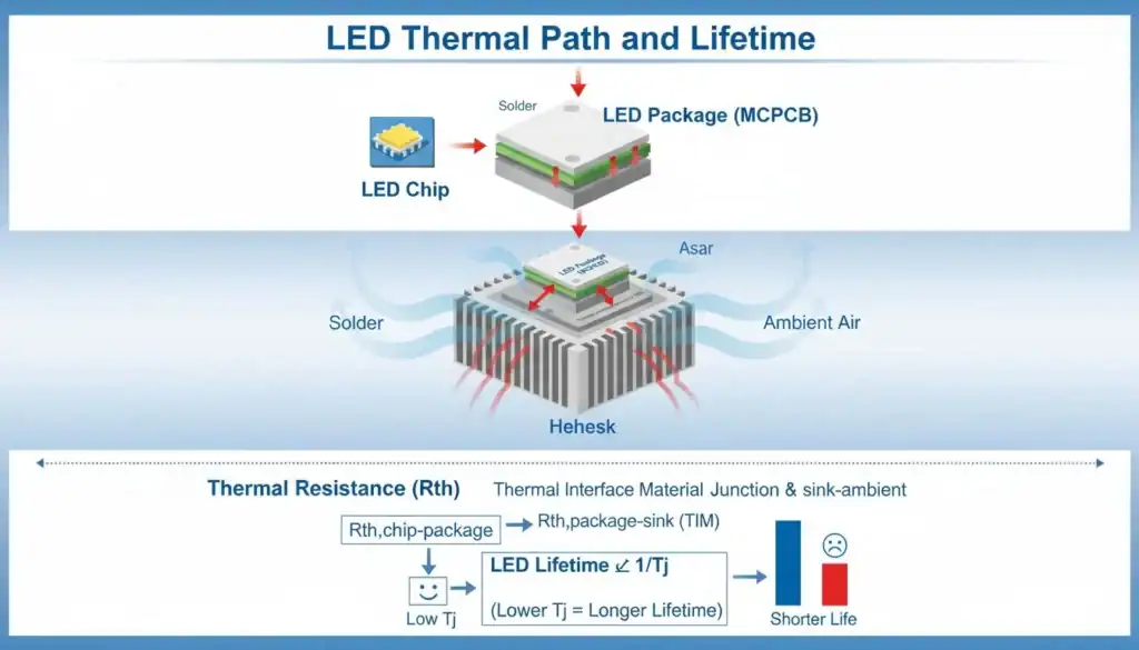 Featured image for How do heatsink & LED package impact life?