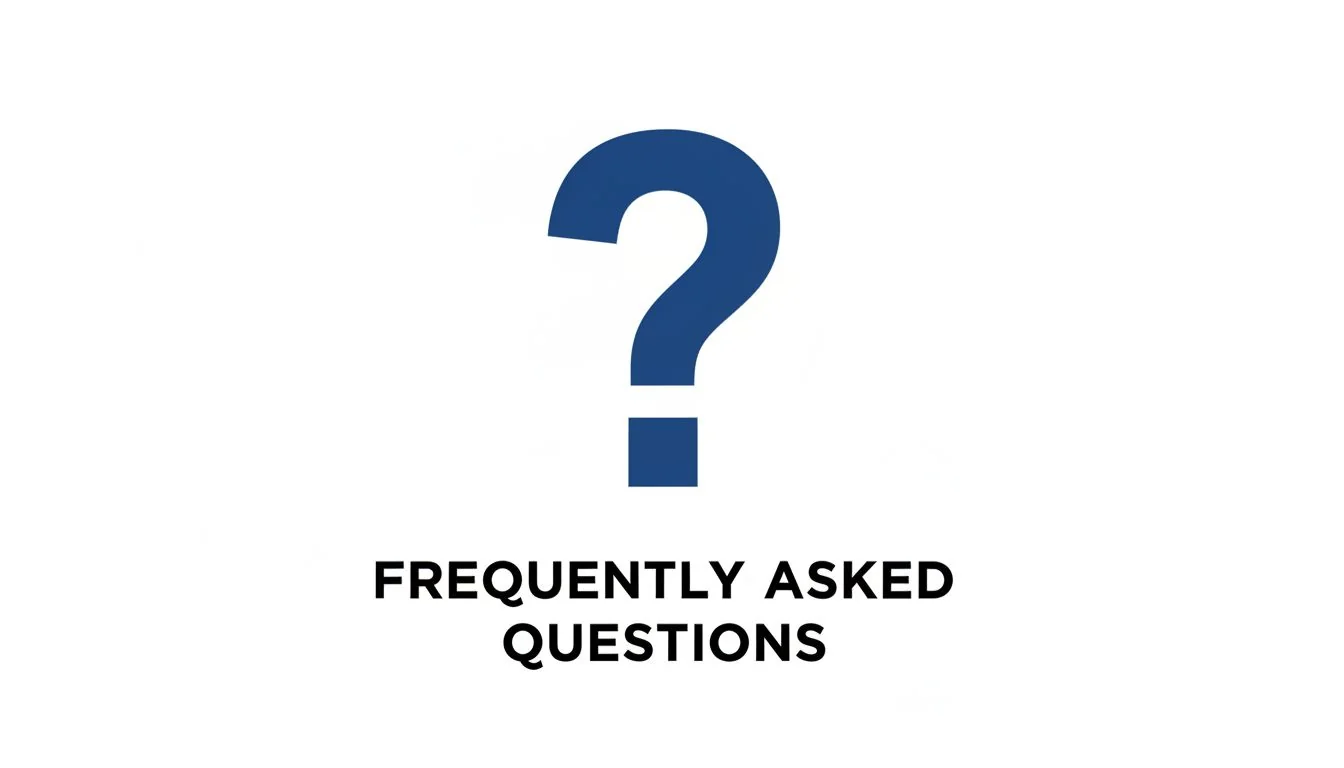 Frequently Asked Questions A simple graphic with a large, bold question mark