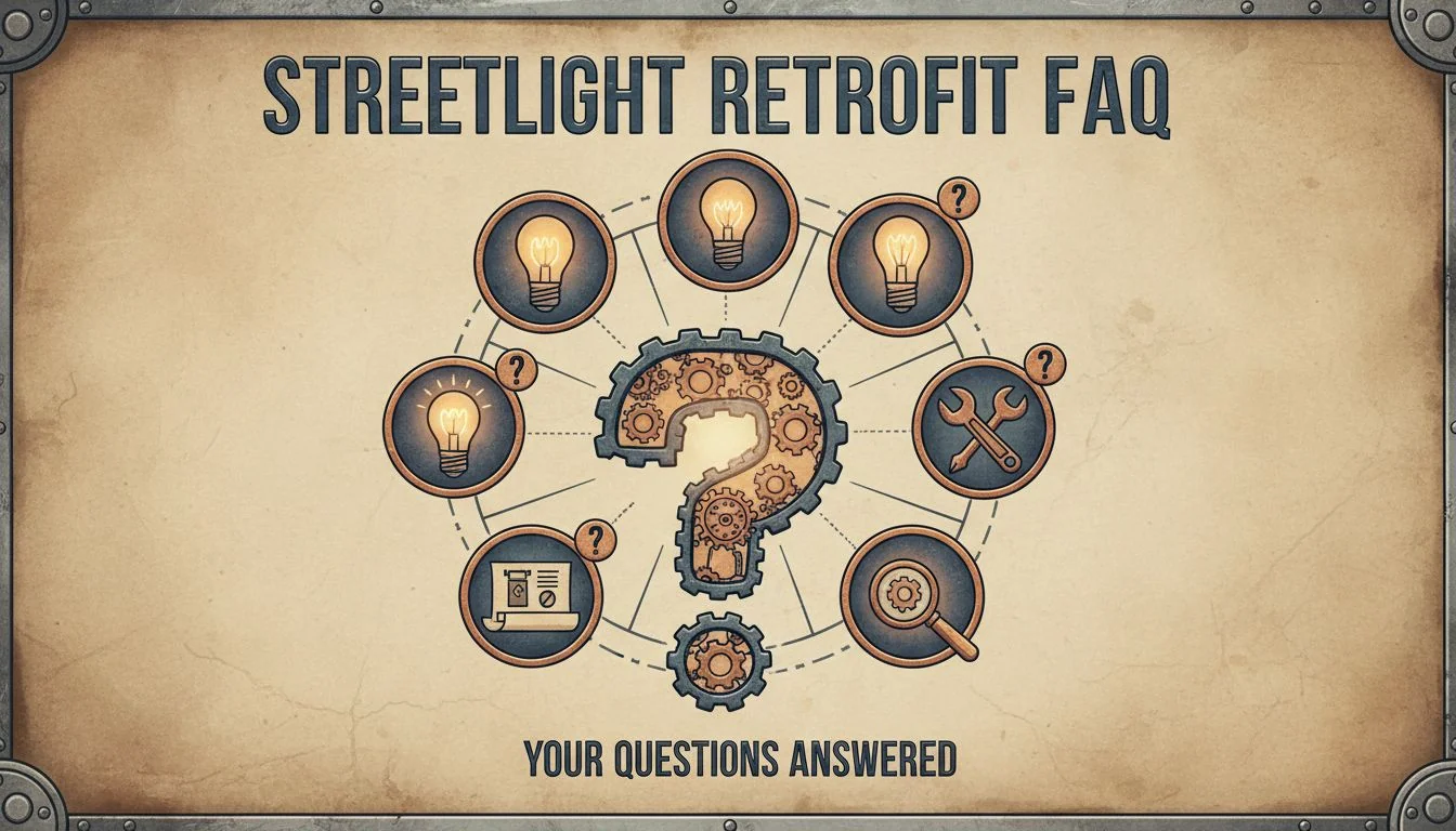 An icon-based image representing an FAQ, with question marks and lightbulb icons.